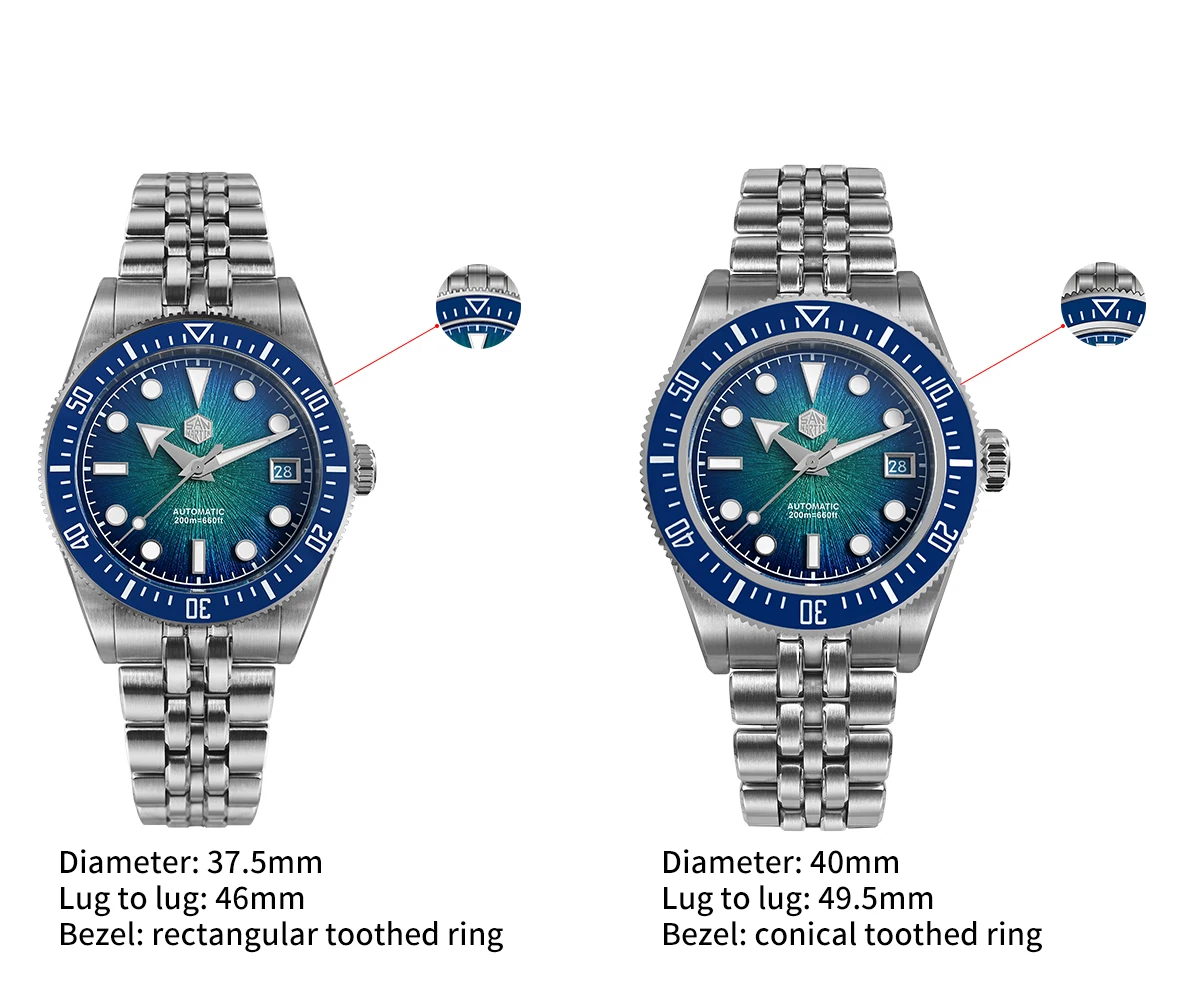 San Martin 37.5-40mm Original Design Luxury Couple Watch Miyota 9015 Automatic Mechanical Men Diver Watches Waterproof SN0148