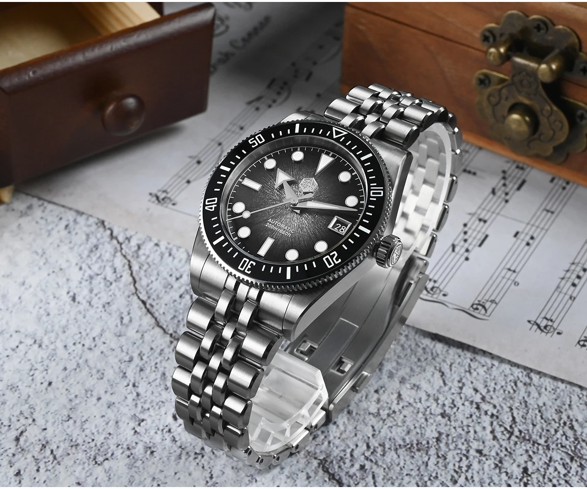 San Martin 37.5-40mm Original Design Luxury Couple Watch Miyota 9015 Automatic Mechanical Men Diver Watches Waterproof SN0148