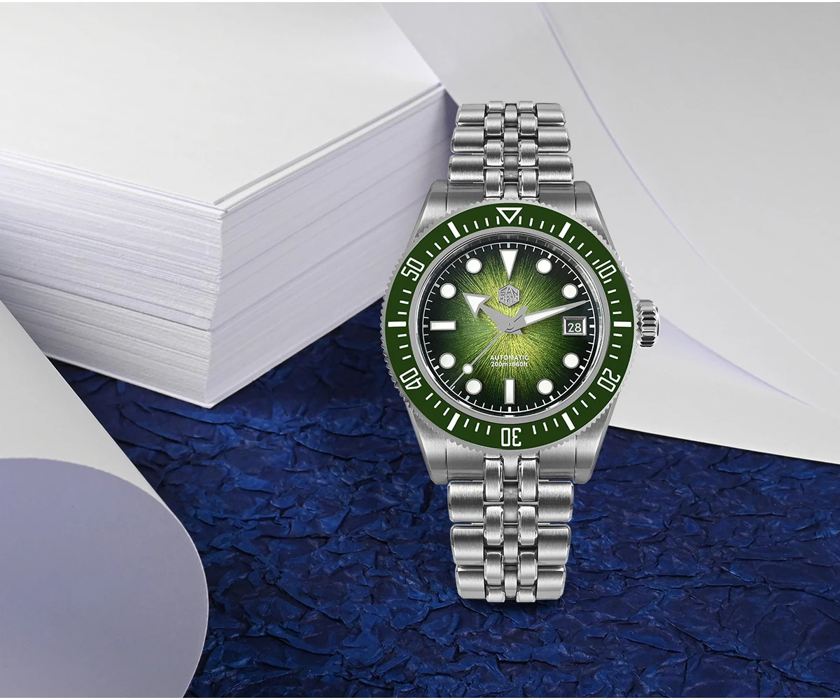 San Martin 37.5-40mm Original Design Luxury Couple Watch Miyota 9015 Automatic Mechanical Men Diver Watches Waterproof SN0148