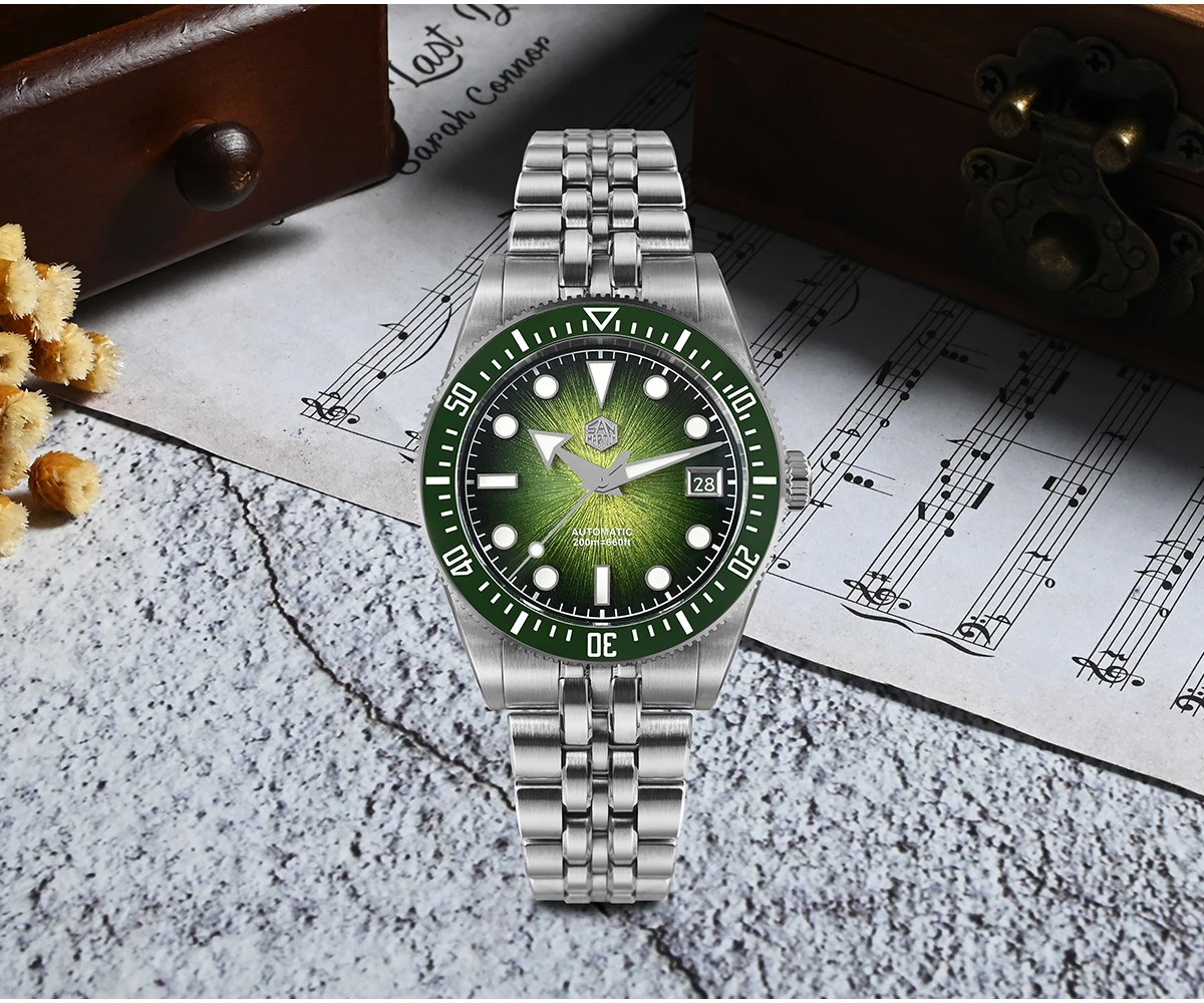 San Martin 37.5-40mm Original Design Luxury Couple Watch Miyota 9015 Automatic Mechanical Men Diver Watches Waterproof SN0148