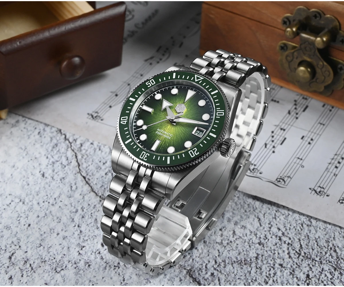 San Martin 37.5-40mm Original Design Luxury Couple Watch Miyota 9015 Automatic Mechanical Men Diver Watches Waterproof SN0148