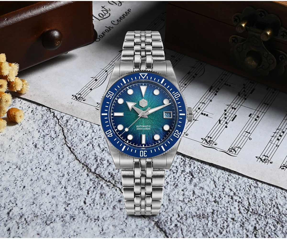 San Martin 37.5-40mm Original Design Luxury Couple Watch Miyota 9015 Automatic Mechanical Men Diver Watches Waterproof SN0148