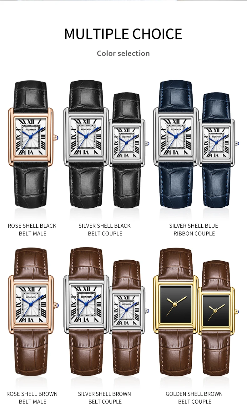 Watches for Women and Men New Fashion Leather Strap Waterproof Quartz Wristwatches Couple's Watches Gifts Drop Shipping reloj