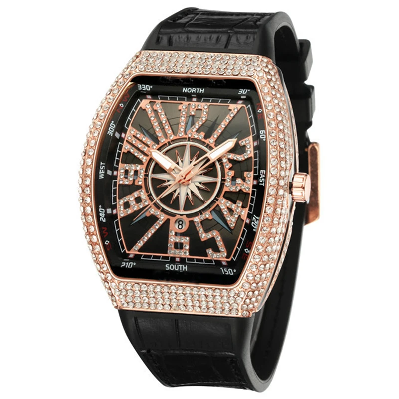 Top Brand Luxury Watch Men Classic Tonneau Case Calendar Quartz Watch for Men Male Clock Hombre Relogio Masculino 2023 New