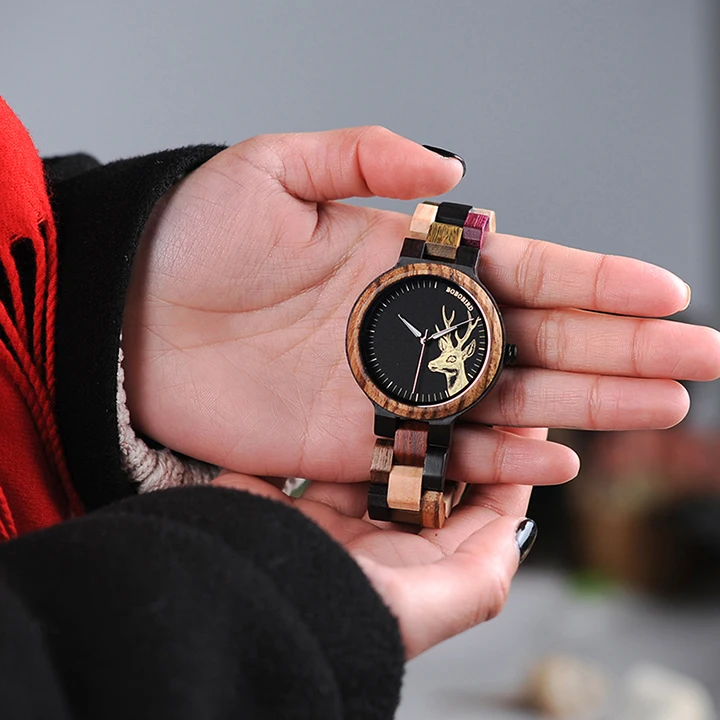 Reloj Mujer BOBO BIRD Wooden Couple Watch Men Women Valentine Birthday Anniversary Custom Wristwatch Special gift dropshipping