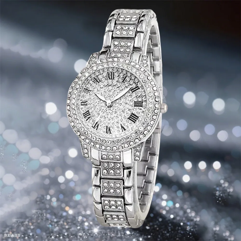 5pcs Luxury Women's Quartz Watch and Jewelry Set Quartz Movement, Elegant Women's Watch for Women, Holiday Gifts for Women
