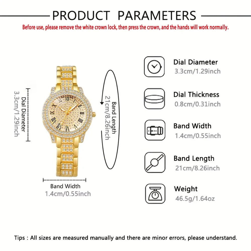 5pcs Luxury Women's Quartz Watch and Jewelry Set Quartz Movement, Elegant Women's Watch for Women, Holiday Gifts for Women