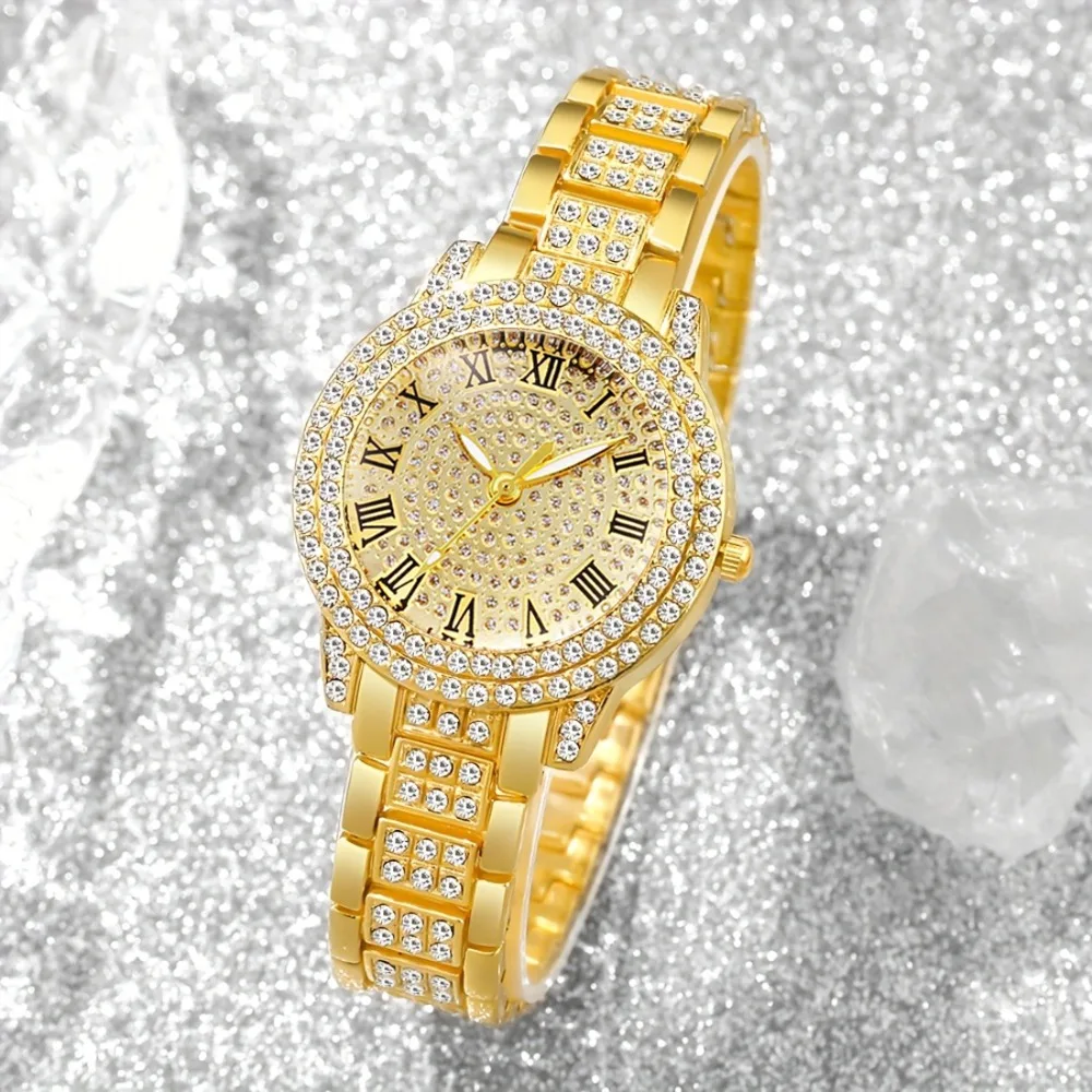 5pcs Luxury Women's Quartz Watch and Jewelry Set Quartz Movement, Elegant Women's Watch for Women, Holiday Gifts for Women