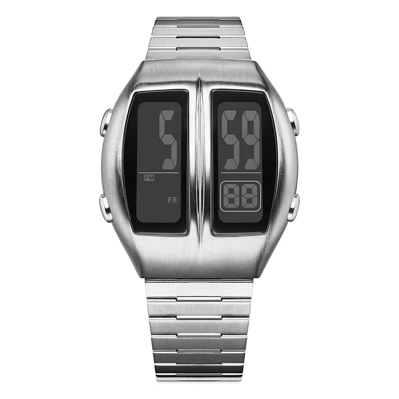 Futuristic Space Capsule Design BGL Ideas Retro Electronic Gift Watches Stopwatch Backlight Day Month Digital Wristwatch BenlyDe