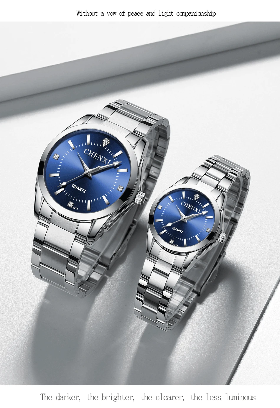 CHENXI 021B Couple's Watch Luxury Fashion Alloy Steel Quartz Watch For Ladies Casual Bracelet Waterproof Diamond Watches Gifts