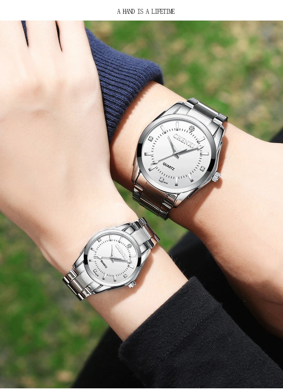 CHENXI 021B Couple's Watch Luxury Fashion Alloy Steel Quartz Watch For Ladies Casual Bracelet Waterproof Diamond Watches Gifts