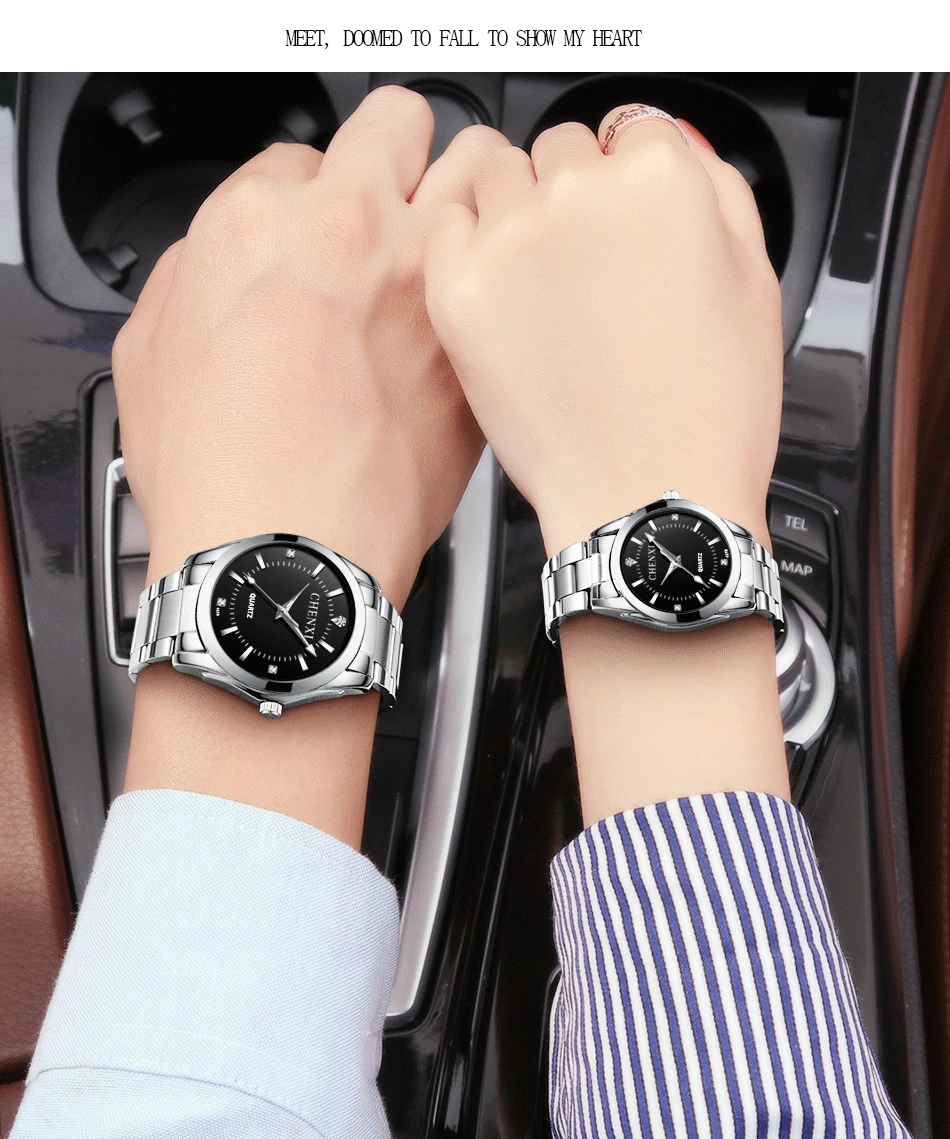 CHENXI 021B Couple's Watch Luxury Fashion Alloy Steel Quartz Watch For Ladies Casual Bracelet Waterproof Diamond Watches Gifts