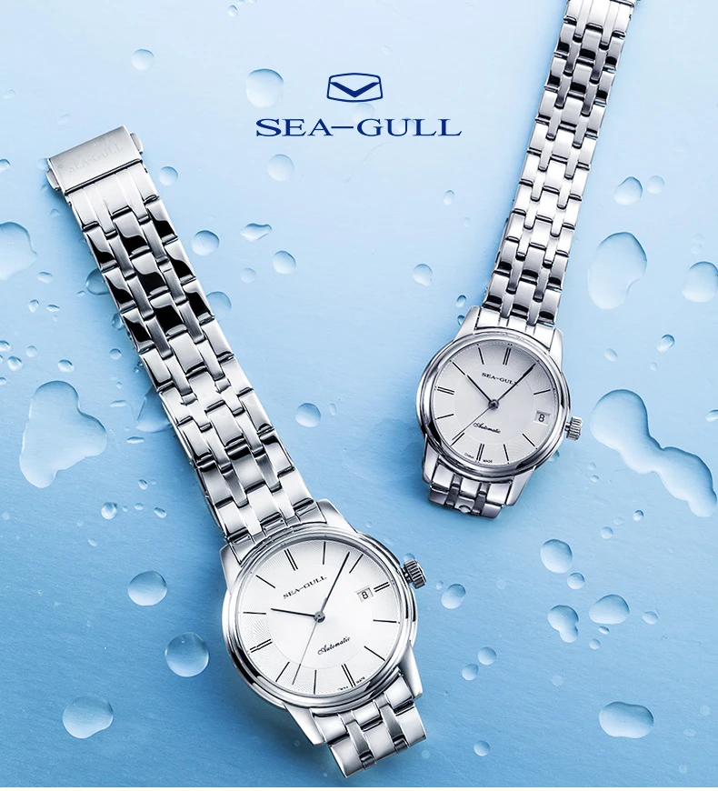 Seagull Classic Fashion Couple Watches Luxury Men Women Business Casual Leather Automatic Mechanical Watch Luxury Wristwatch 405
