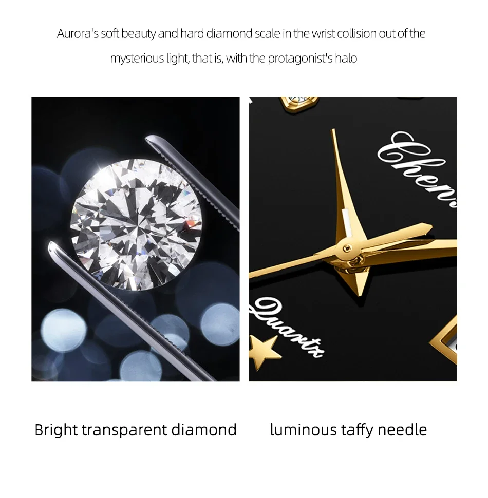 CHENXI Fashion Luxury Couple Quartz Watch Waterproof Glow Luminous Date Week Function Durable Comfortable Wristwatch for Lovers