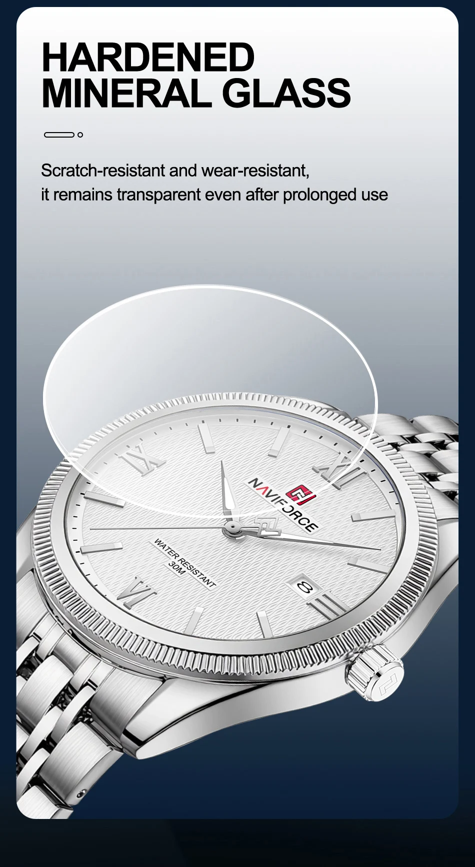 NAVIFORCE Quartz Lover Watches Calendar Display 3ATM Waterproof Stainless Steel Strap Fashion Luxury Wristwatch for Couple Gifts