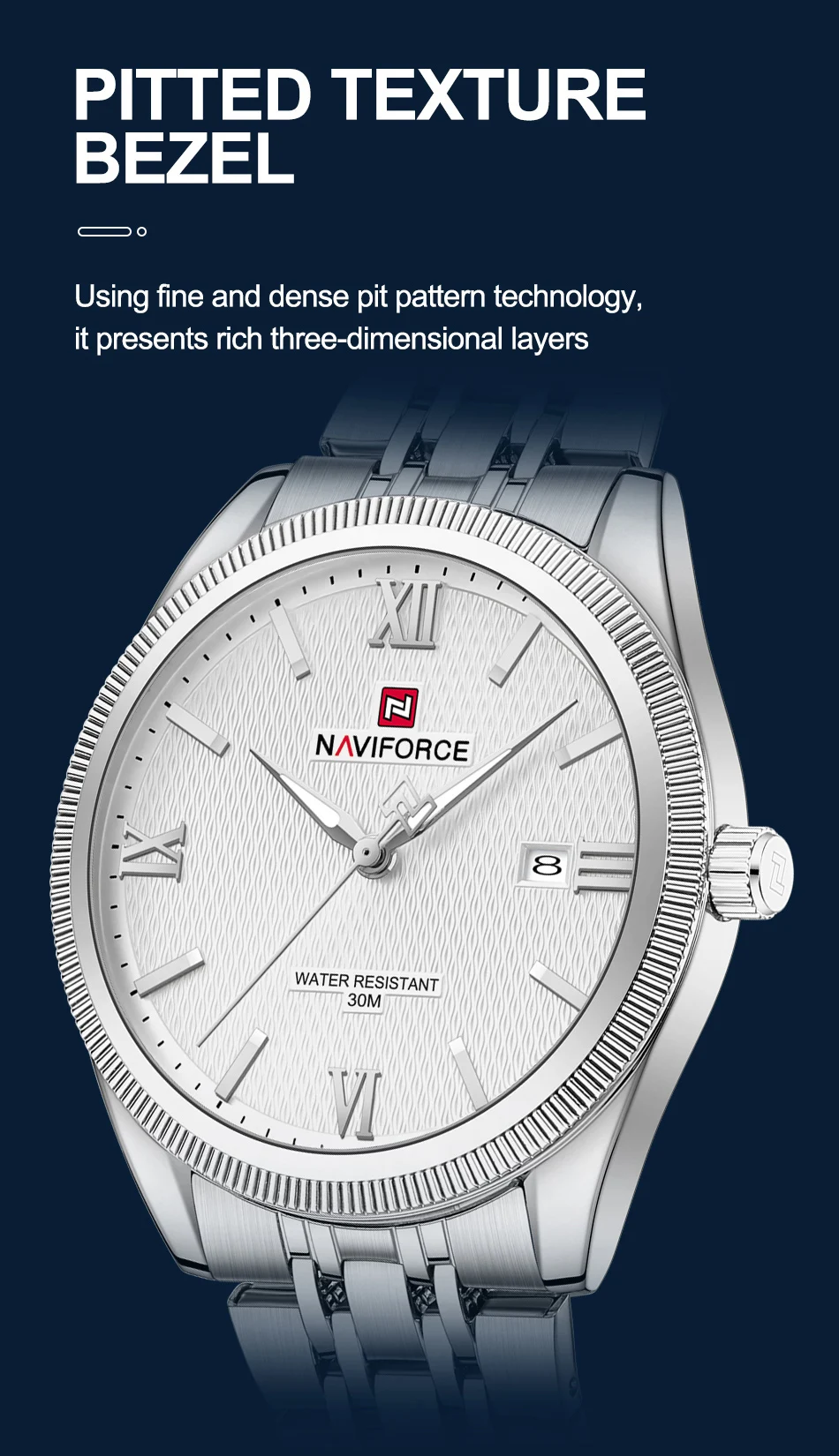 NAVIFORCE Quartz Lover Watches Calendar Display 3ATM Waterproof Stainless Steel Strap Fashion Luxury Wristwatch for Couple Gifts
