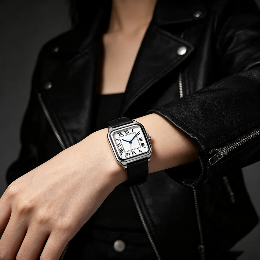 Sabr Arabic Numeral Watch 3ATM Waterproof Alloy Case Men's Quartz Wristwatch Silicone Strap Magnetic Buckle Women Business Watch