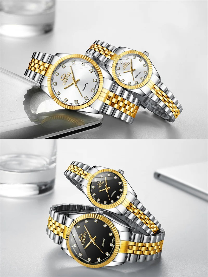 CHENXI 004A Luxury Men and Women Watch Waterproof Date Clock Male Sports Watches Men Quartz Casual Steel Couple Wrist Watch Gift