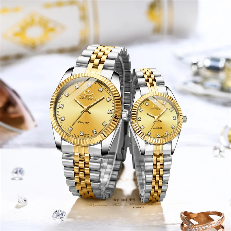 CHENXI 004A Luxury Men and Women Watch Waterproof Date Clock Male Sports Watches Men Quartz Casual Steel Couple Wrist Watch Gift
