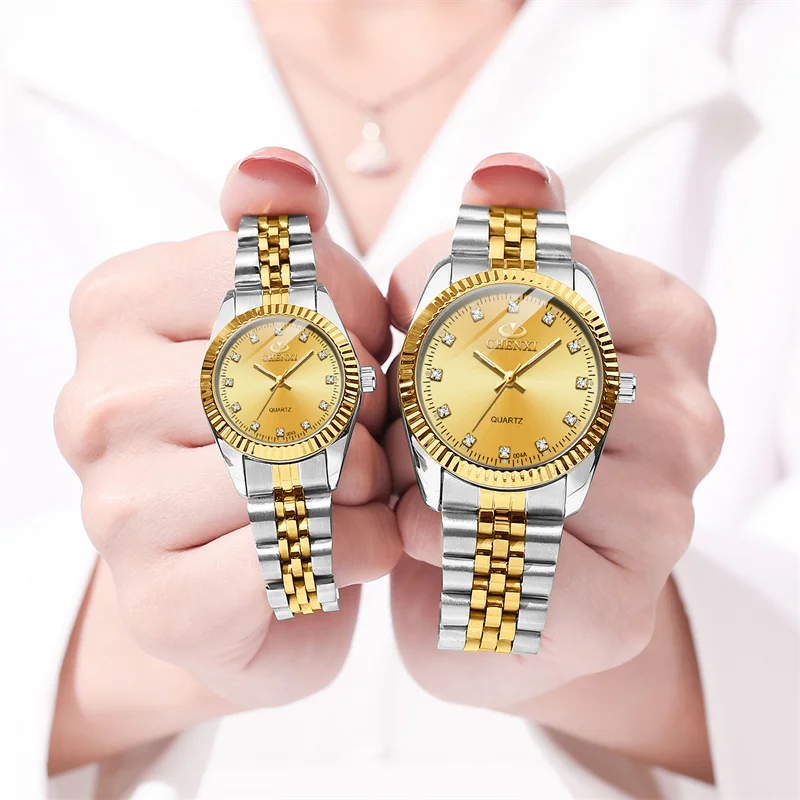 CHENXI 004A Luxury Men and Women Watch Waterproof Date Clock Male Sports Watches Men Quartz Casual Steel Couple Wrist Watch Gift