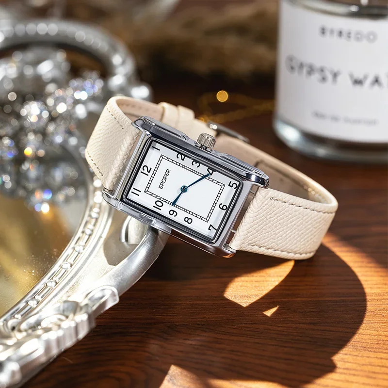 Couple Watch for Men Women Vintage Reloj Mujer Quartz Wristwatch Male Female Ladies Orologio Business Man Rectangle Shaped Clock