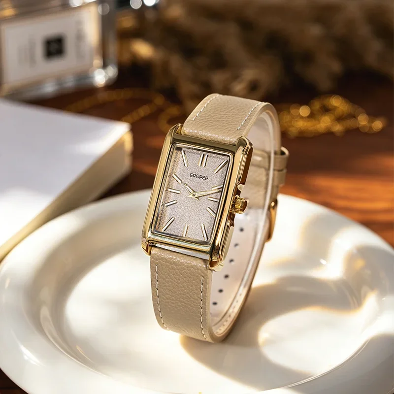 Couple Watch for Men Women Vintage Reloj Mujer Quartz Wristwatch Male Female Ladies Orologio Business Man Rectangle Shaped Clock