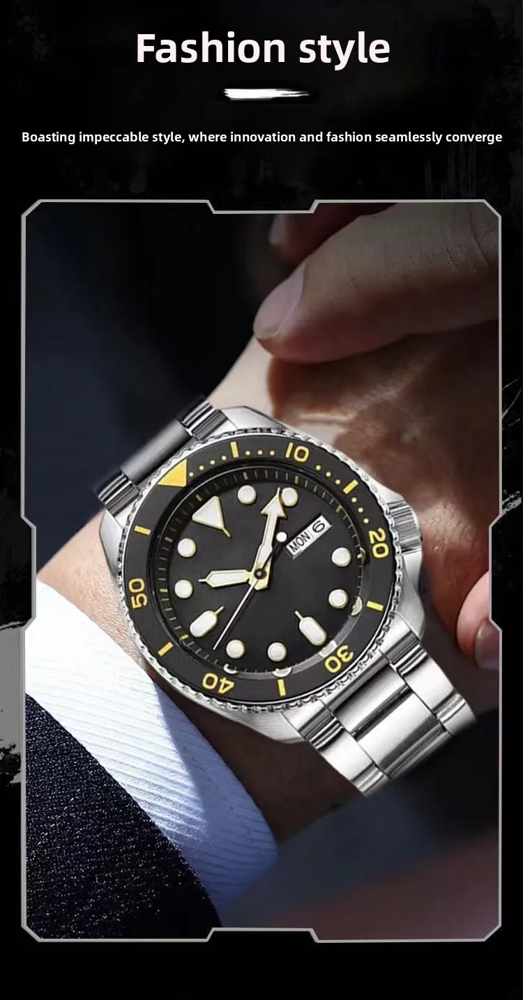 Mens Fashion Quartz Watch Steel Belt Luminous Calendar Business Classic Style