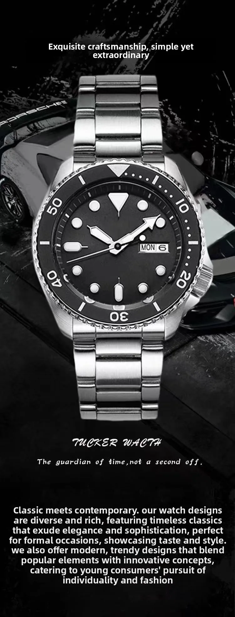 Mens Fashion Quartz Watch Steel Belt Luminous Calendar Business Classic Style