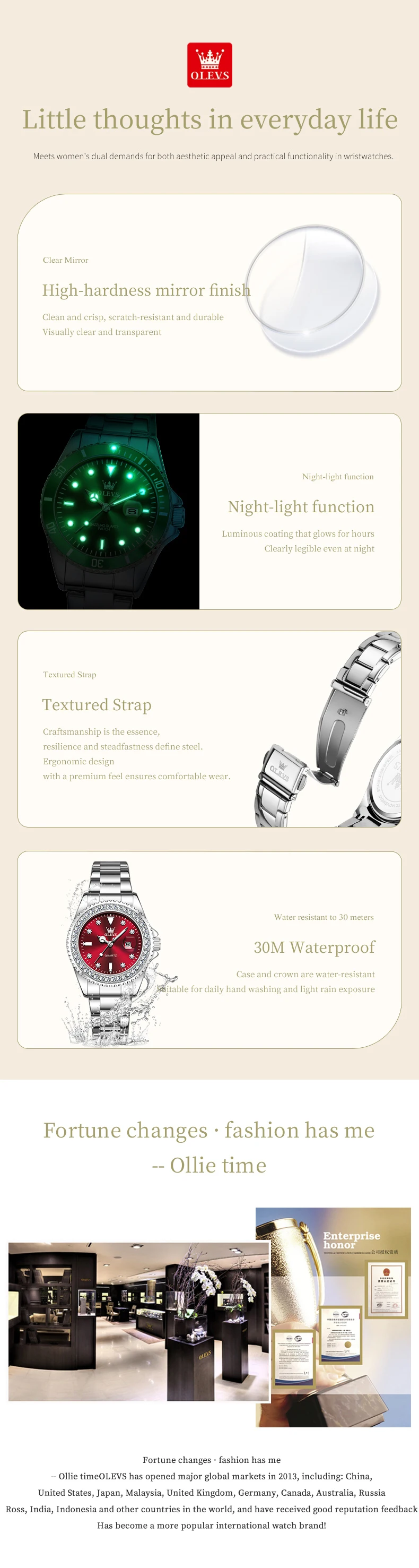 OLEVS Couple Watches Luxury Fashion Stainless Steel Original Quartz Wristwatch for Lover Waterproof Luminous Big Date Gift Box