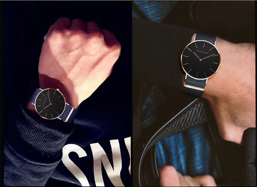 HANNAH MARTIN Quartz Watch 3Pc Wholesale (OEM/ODM) Factory Original 40mm Quartz Fashion Black Leather Unisex Watch Dropshipping