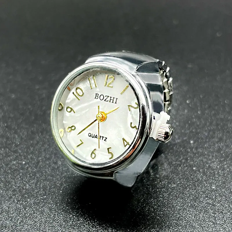 Finger Watches Selling Round Golden Silvery Quartz Men's And Women's Simple Ring Watches