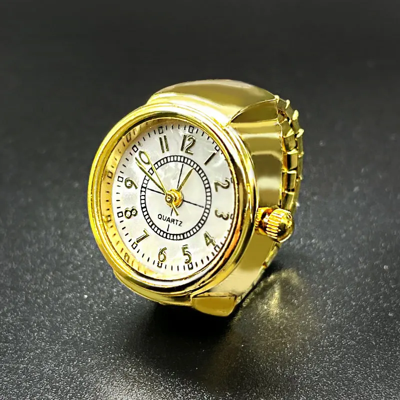 Finger Watches Selling Round Golden Silvery Quartz Men's And Women's Simple Ring Watches