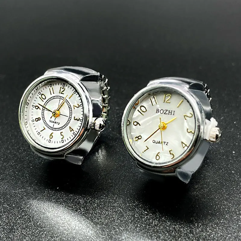 Finger Watches Selling Round Golden Silvery Quartz Men's And Women's Simple Ring Watches