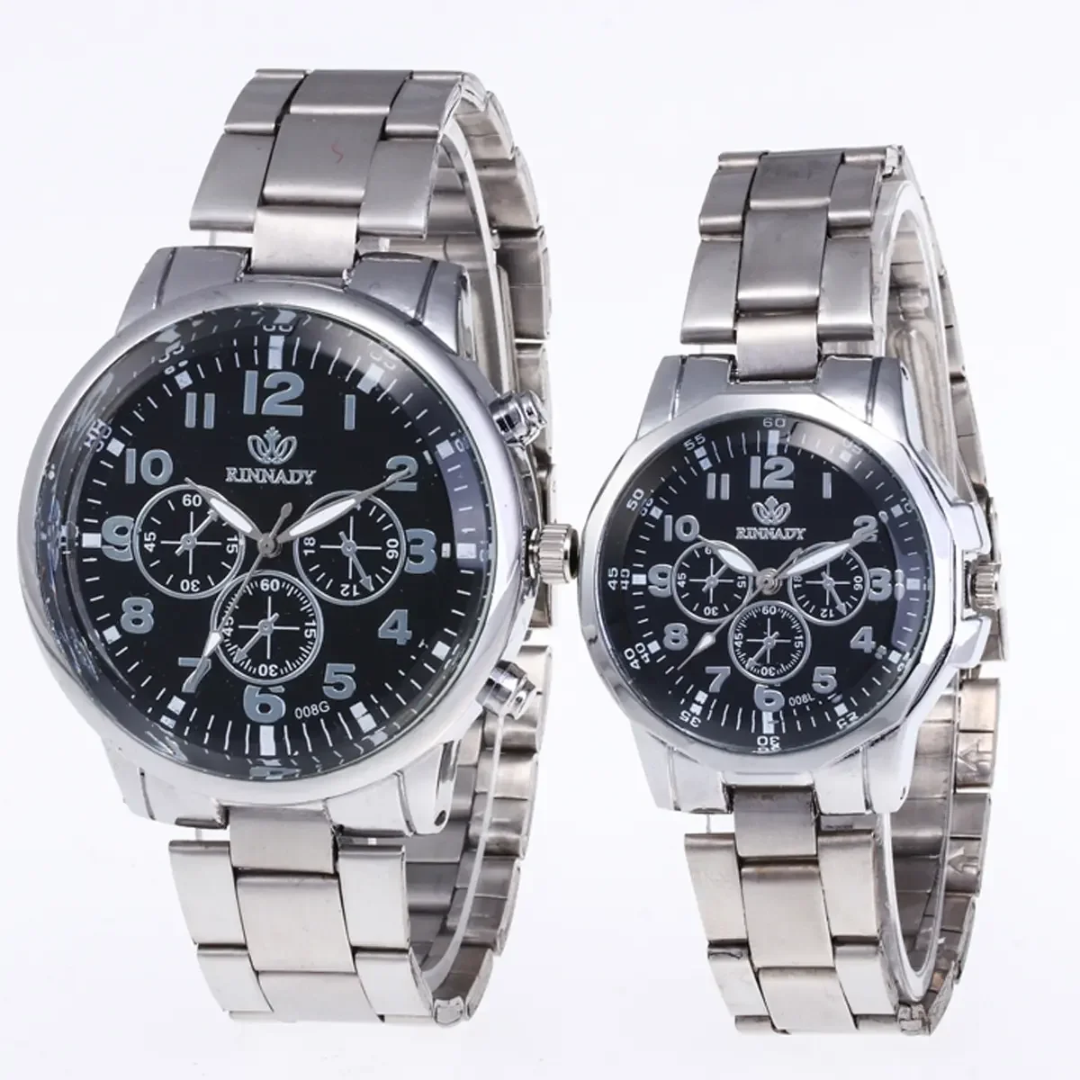 2pcs Couple's Classic Simple Quartz Watches