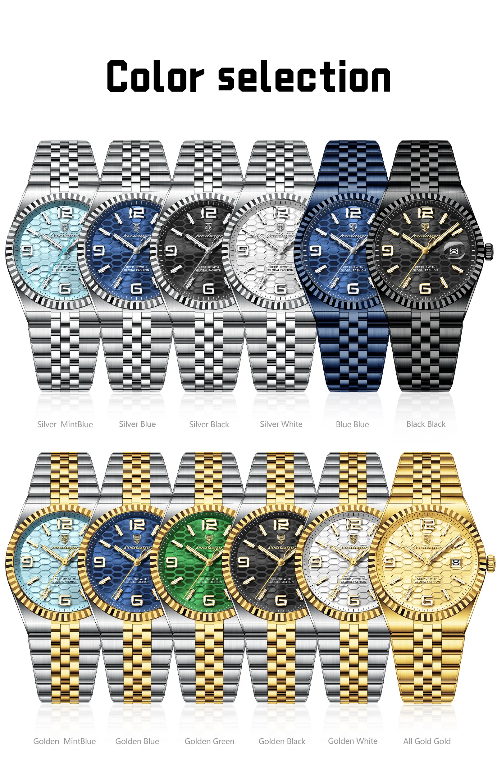 POEDAGAR Casual Top Men Clock Waterproof Luminous Date Luxury Man Watch Stainless Steel Quartz Fashion Men's Watches Couple Gift