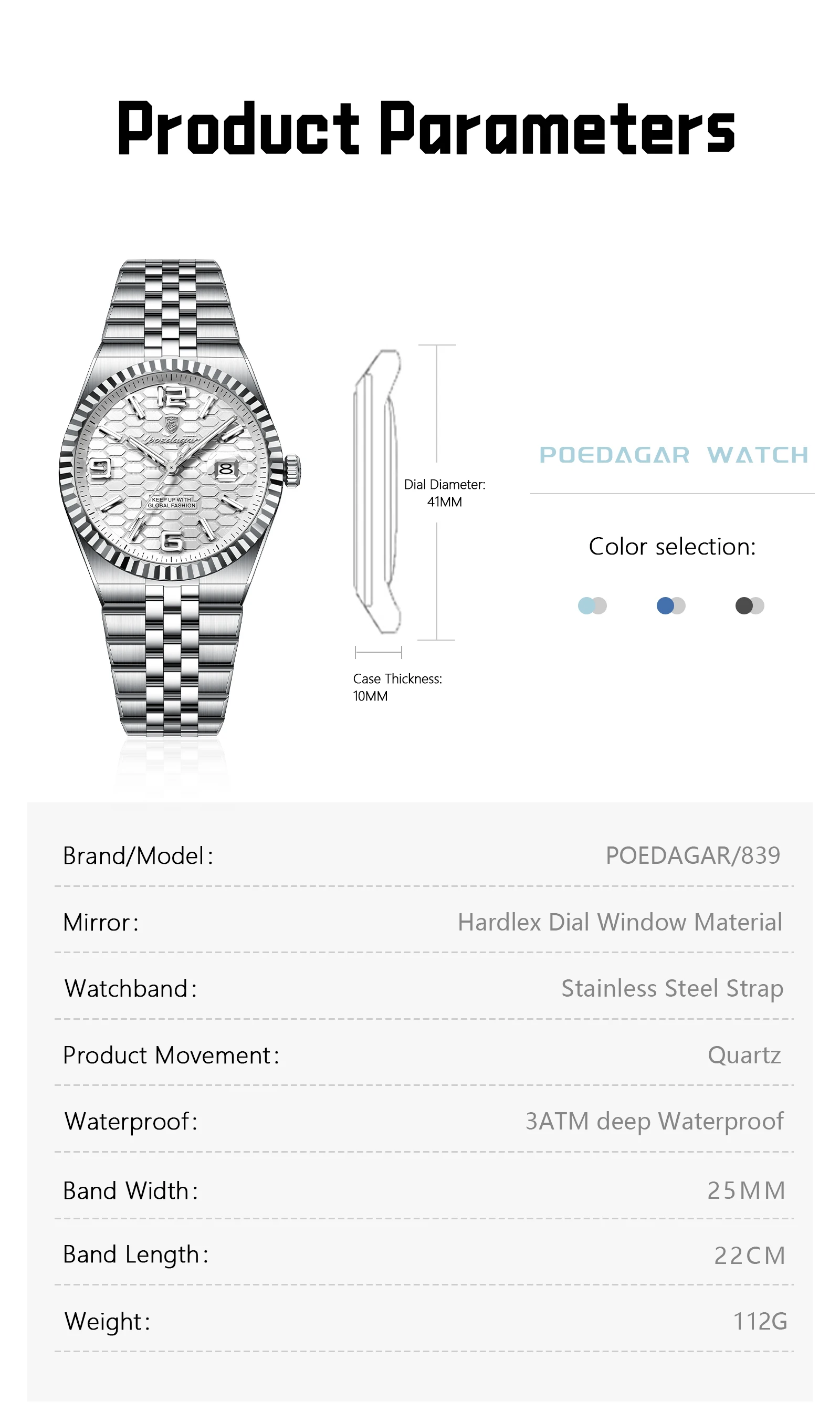 POEDAGAR Casual Top Men Clock Waterproof Luminous Date Luxury Man Watch Stainless Steel Quartz Fashion Men's Watches Couple Gift