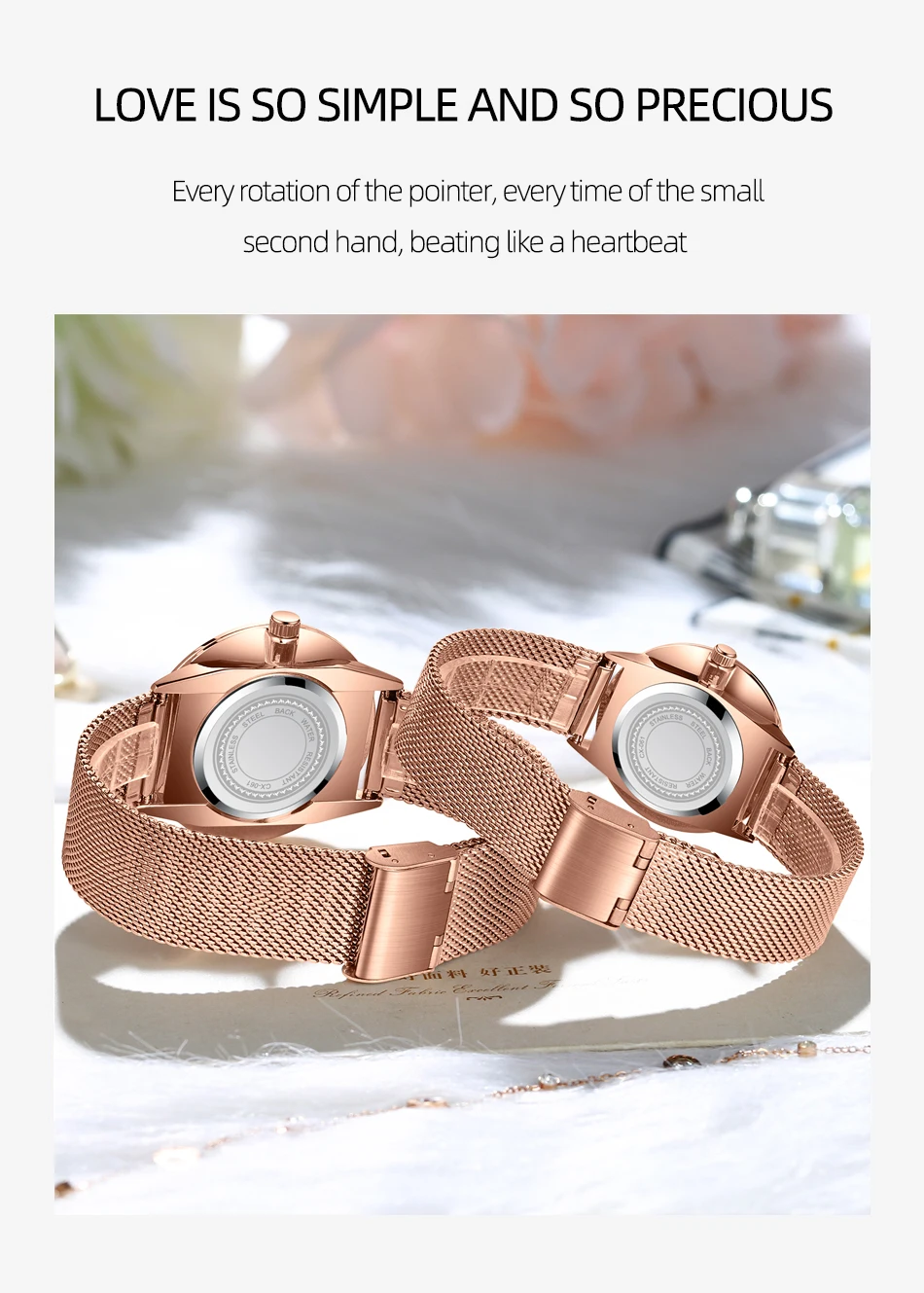 CHENXI Luxury Waterproof Men Women Quartz Watch Fashion Casual Stainless Steel Mesh Belt Couple Premium Wristwatch for Gift