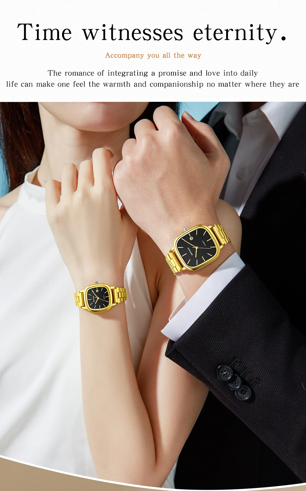 Sanda 2026 Couple Quartz Watch Men's and Women's Square Watch 3ATM Waterproof Calendar Simple and Elegant Women's Watch 3278