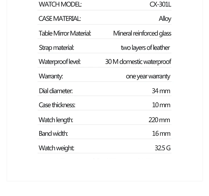 CHENXI Women Top Luxury Brand Fashion Casual Leather Quartz Waterproof Date Wristwatch Elegant Daily Gift Relogio Feminino