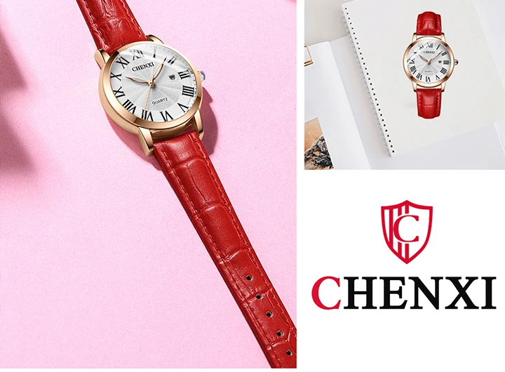 CHENXI Women Top Luxury Brand Fashion Casual Leather Quartz Waterproof Date Wristwatch Elegant Daily Gift Relogio Feminino