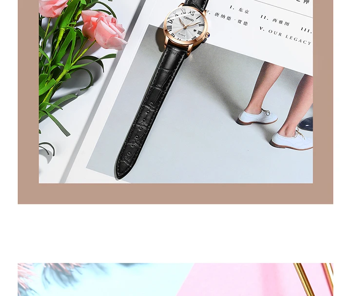 CHENXI Women Top Luxury Brand Fashion Casual Leather Quartz Waterproof Date Wristwatch Elegant Daily Gift Relogio Feminino