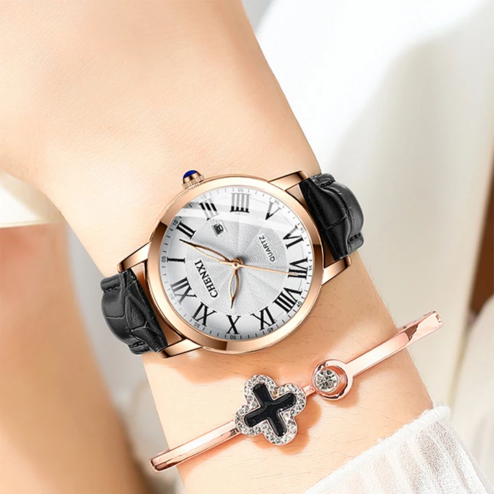 CHENXI Women Top Luxury Brand Fashion Casual Leather Quartz Waterproof Date Wristwatch Elegant Daily Gift Relogio Feminino
