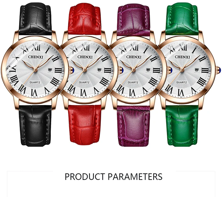 CHENXI Women Top Luxury Brand Fashion Casual Leather Quartz Waterproof Date Wristwatch Elegant Daily Gift Relogio Feminino