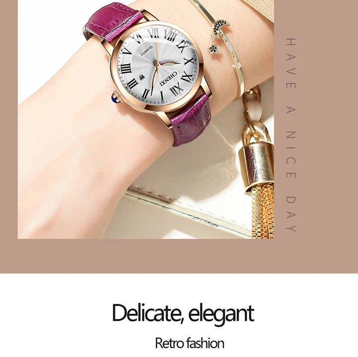 CHENXI Women Top Luxury Brand Fashion Casual Leather Quartz Waterproof Date Wristwatch Elegant Daily Gift Relogio Feminino