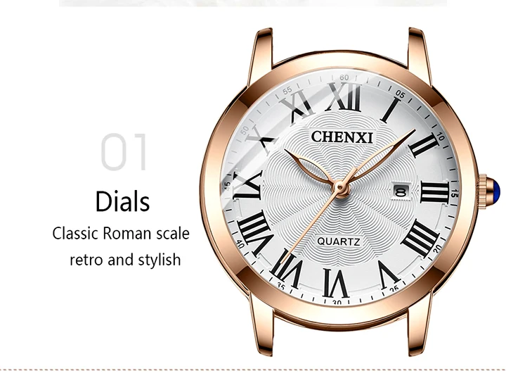 CHENXI Women Top Luxury Brand Fashion Casual Leather Quartz Waterproof Date Wristwatch Elegant Daily Gift Relogio Feminino