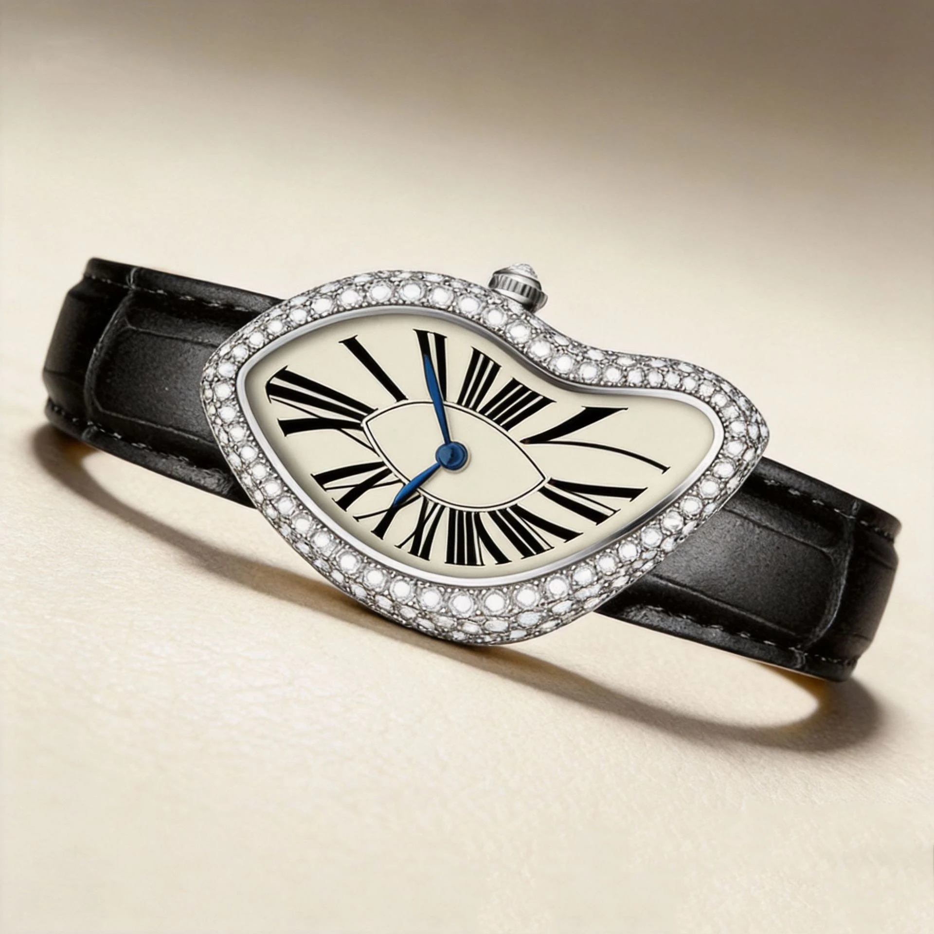 Lovers Diamond Quartz Watch for Men Women Girls Clock Simple Sliver Wristwatch Man Male Ladies Black Genuine Leather Reloj Mujer