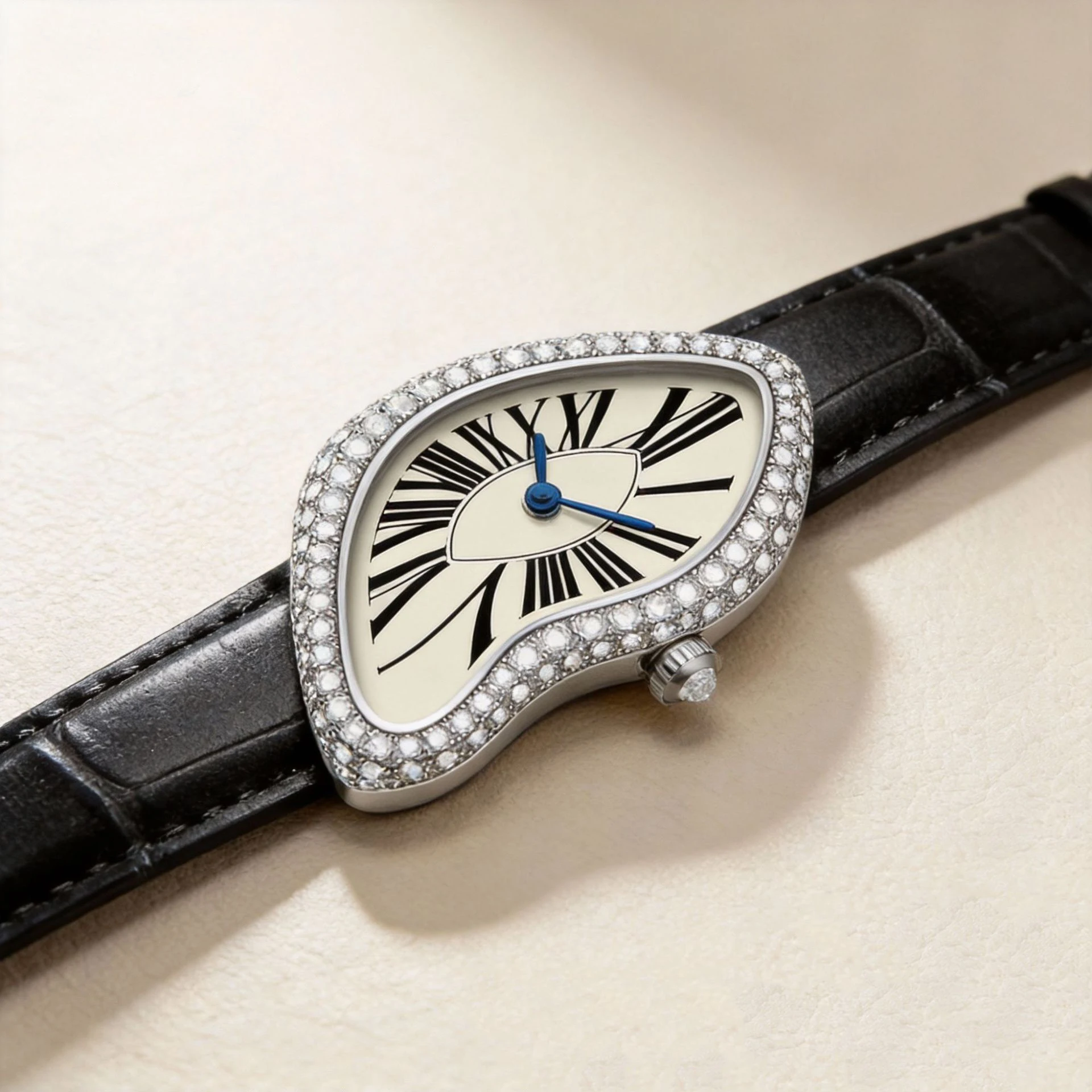 Lovers Diamond Quartz Watch for Men Women Girls Clock Simple Sliver Wristwatch Man Male Ladies Black Genuine Leather Reloj Mujer