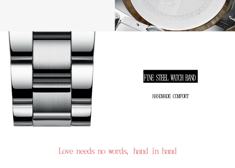 CHENXI Casual Fashion Couple Watch Stainless Strap Luminous Men's and Women's Classic Style Quartz Wristwatches Lover's Gift