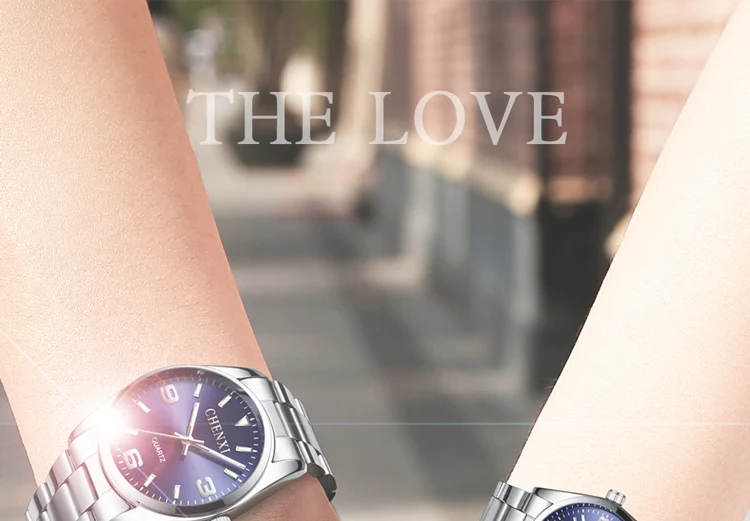 CHENXI Casual Fashion Couple Watch Stainless Strap Luminous Men's and Women's Classic Style Quartz Wristwatches Lover's Gift