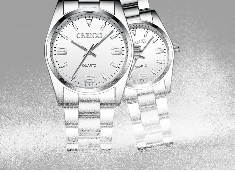 CHENXI Casual Fashion Couple Watch Stainless Strap Luminous Men's and Women's Classic Style Quartz Wristwatches Lover's Gift